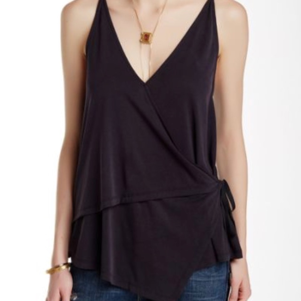 Free people wrap tank in dark grey